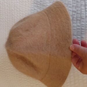 Beige Angora Blend Bebe Bucket Hat